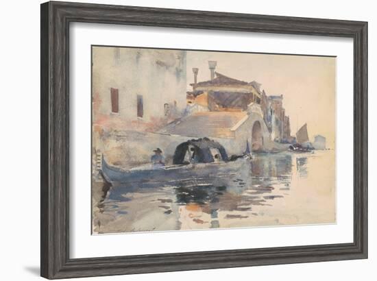 Canal Scene, Ponte Panada, Fondamenta Nuove, Venice, c.1880-82-John Singer Sargent-Framed Giclee Print