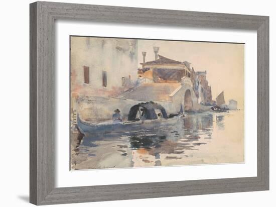 Canal Scene, Ponte Panada, Fondamenta Nuove, Venice, c.1880-82-John Singer Sargent-Framed Giclee Print
