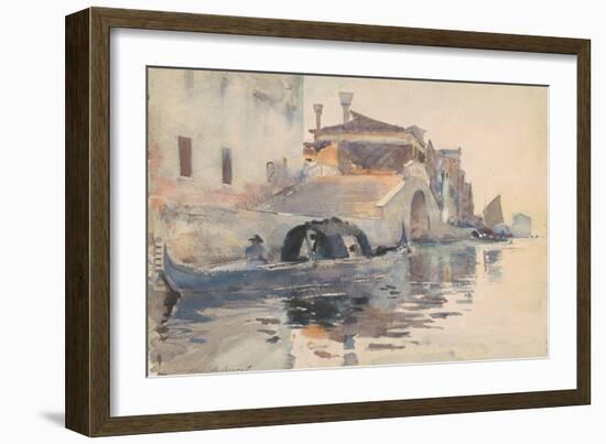 Canal Scene, Ponte Panada, Fondamenta Nuove, Venice, c.1880-82-John Singer Sargent-Framed Giclee Print