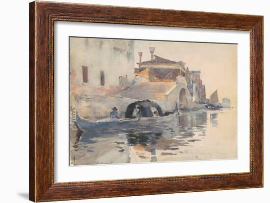 Canal Scene, Ponte Panada, Fondamenta Nuove, Venice, c.1880-82-John Singer Sargent-Framed Giclee Print