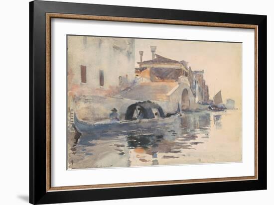 Canal Scene, Ponte Panada, Fondamenta Nuove, Venice, c.1880-82-John Singer Sargent-Framed Giclee Print