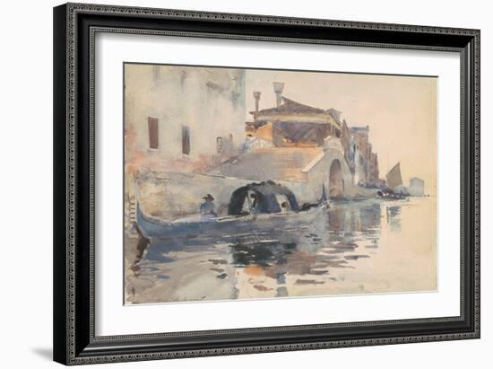 Canal Scene, Ponte Panada, Fondamenta Nuove, Venice, c.1880-82-John Singer Sargent-Framed Giclee Print