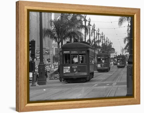 Canal Street Trolleys-null-Framed Premier Image Canvas