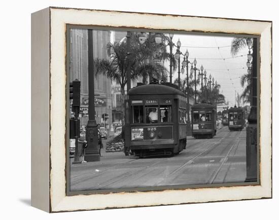 Canal Street Trolleys-null-Framed Premier Image Canvas