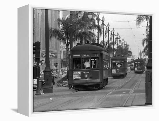 Canal Street Trolleys-null-Framed Premier Image Canvas