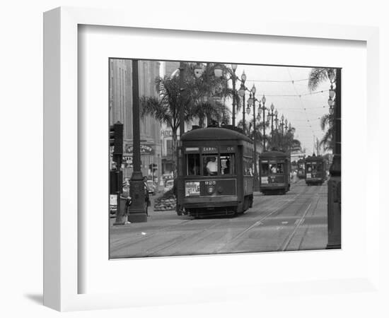 Canal Street Trolleys-null-Framed Photographic Print