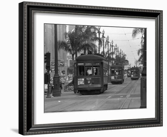 Canal Street Trolleys-null-Framed Photographic Print