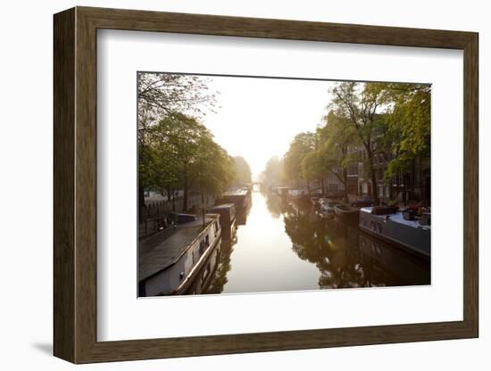 Canal, Sunrise, Amsterdam, the Netherlands, North Holland-Peter Adams-Framed Photographic Print