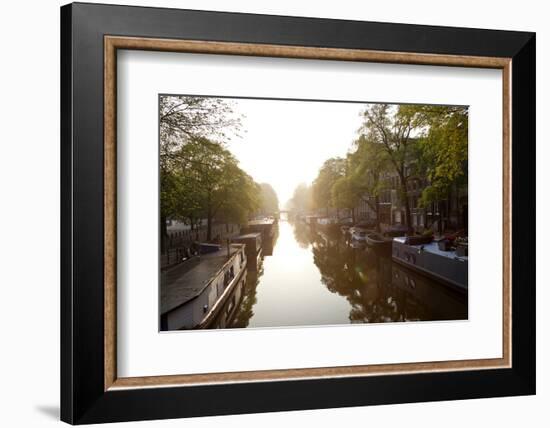 Canal, Sunrise, Amsterdam, the Netherlands, North Holland-Peter Adams-Framed Photographic Print