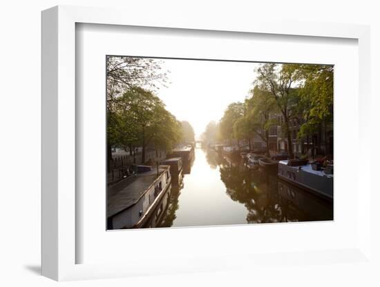 Canal, Sunrise, Amsterdam, the Netherlands, North Holland-Peter Adams-Framed Photographic Print