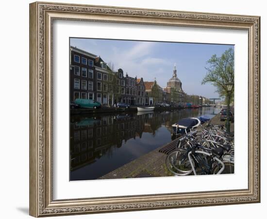 Canal View Looking Towards Mare Church, Leiden, Netherlands, Europe-Ethel Davies-Framed Photographic Print