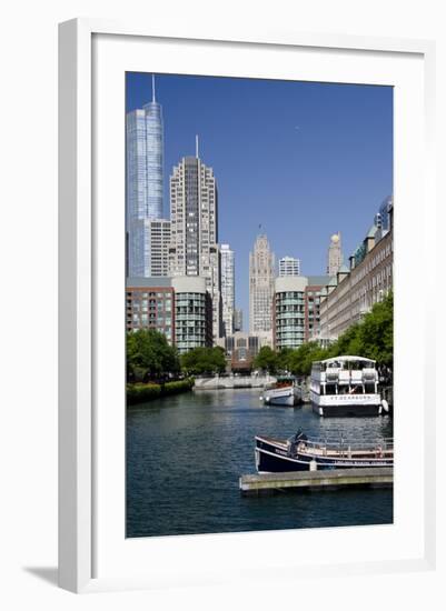 Canal View of the Chicago's Magnificent Mile City Skyline, Chicago, Illinois-Cindy Miller Hopkins-Framed Photographic Print