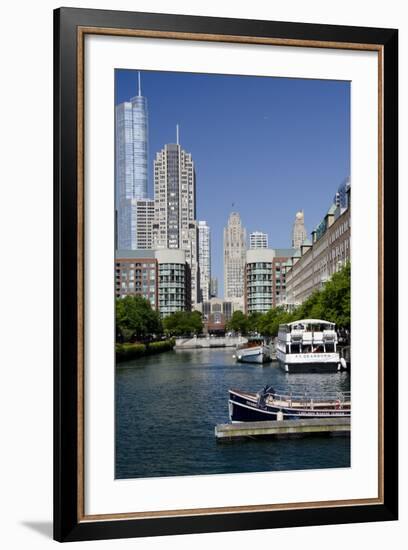 Canal View of the Chicago's Magnificent Mile City Skyline, Chicago, Illinois-Cindy Miller Hopkins-Framed Photographic Print