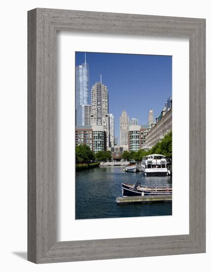 Canal View of the Chicago's Magnificent Mile City Skyline, Chicago, Illinois-Cindy Miller Hopkins-Framed Photographic Print