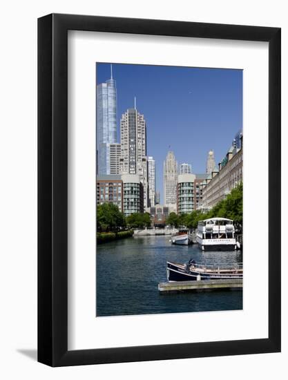 Canal View of the Chicago's Magnificent Mile City Skyline, Chicago, Illinois-Cindy Miller Hopkins-Framed Photographic Print