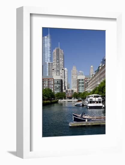 Canal View of the Chicago's Magnificent Mile City Skyline, Chicago, Illinois-Cindy Miller Hopkins-Framed Photographic Print