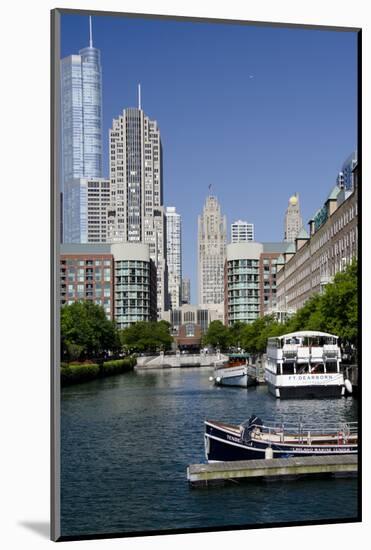 Canal View of the Chicago's Magnificent Mile City Skyline, Chicago, Illinois-Cindy Miller Hopkins-Mounted Photographic Print