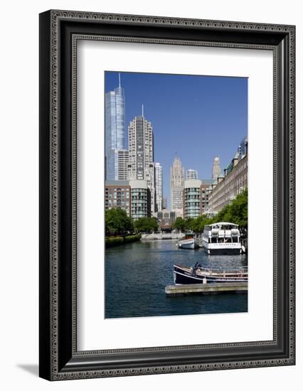 Canal View of the Chicago's Magnificent Mile City Skyline, Chicago, Illinois-Cindy Miller Hopkins-Framed Photographic Print