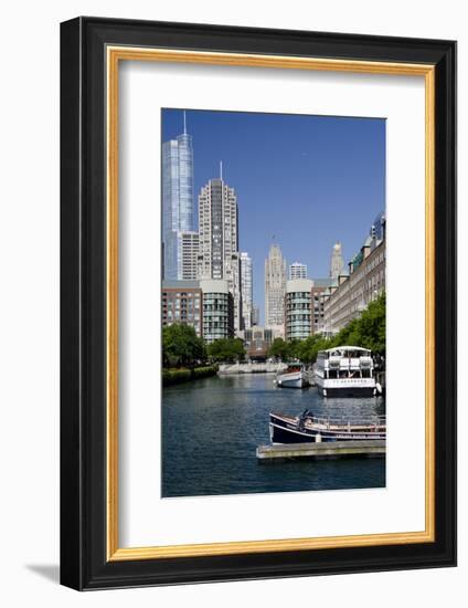 Canal View of the Chicago's Magnificent Mile City Skyline, Chicago, Illinois-Cindy Miller Hopkins-Framed Photographic Print