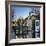 Canal View with Belfry in Winter, Bruges, West Vlaanderen (Flanders), Belgium, Europe-Stuart Black-Framed Photographic Print