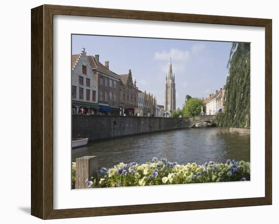 Canal View with the Spire of the Church of Our Lady, Brugge, Belgium, Europe-James Emmerson-Framed Photographic Print