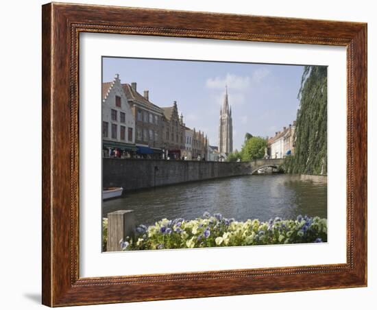 Canal View with the Spire of the Church of Our Lady, Brugge, Belgium, Europe-James Emmerson-Framed Photographic Print