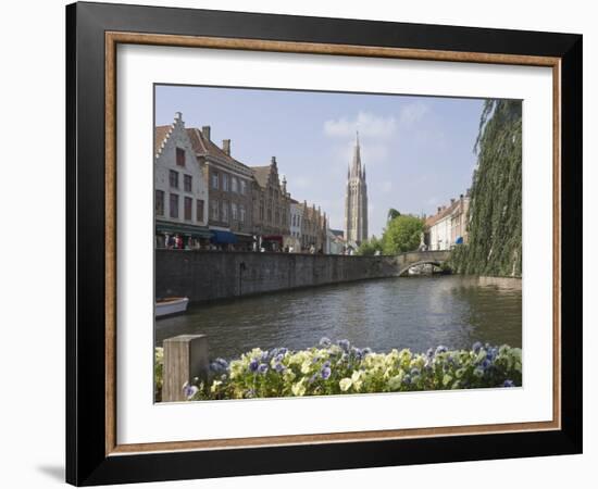 Canal View with the Spire of the Church of Our Lady, Brugge, Belgium, Europe-James Emmerson-Framed Photographic Print