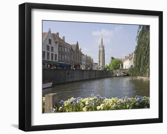 Canal View with the Spire of the Church of Our Lady, Brugge, Belgium, Europe-James Emmerson-Framed Photographic Print