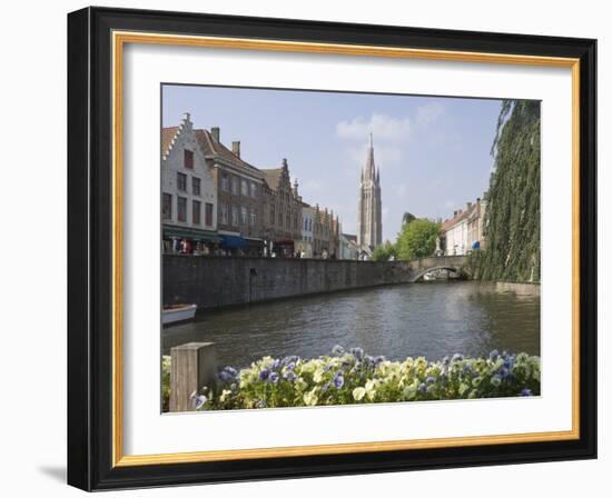 Canal View with the Spire of the Church of Our Lady, Brugge, Belgium, Europe-James Emmerson-Framed Photographic Print