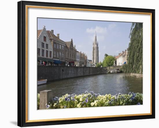 Canal View with the Spire of the Church of Our Lady, Brugge, Belgium, Europe-James Emmerson-Framed Photographic Print