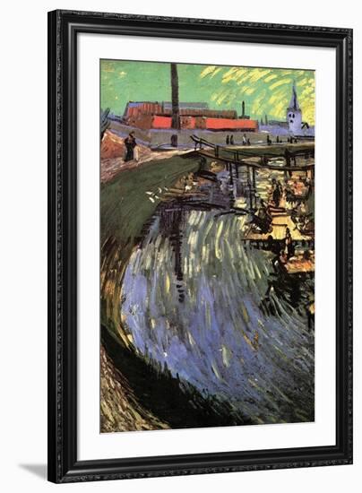 Canal with Women Washing-Vincent van Gogh-Framed Art Print