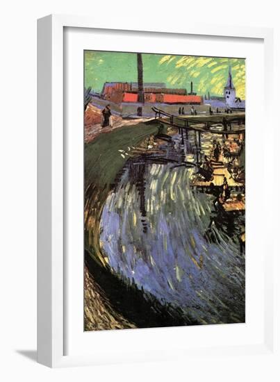 Canal with Women Washing-Vincent van Gogh-Framed Art Print