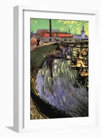 Canal with Women Washing-Vincent van Gogh-Framed Art Print