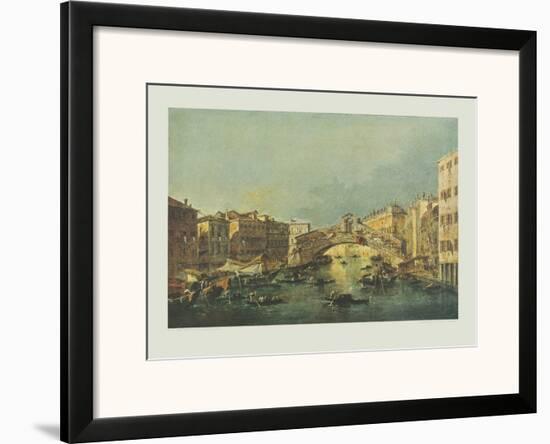 Canale Grande and Rialto-bridge, Venice-Francesco Guardi-Framed Art Print