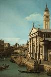 Capriccio: The Rialto Bridge and the Church of S. Giorgio Maggiore, c.1750-Canaletto-Giclee Print