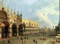 Buccentoro's Return to the Pier at the Doges' Palace, 1730S-Canaletto-Framed Giclee Print