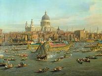 The River Thames with St. Paul's Cathedral on Lord Mayor's Day, Detail of St. Paul's Cathedral-Canaletto-Giclee Print