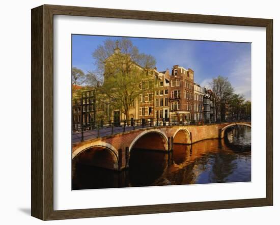Canals at dusk, Amsterdam, Holland, Netherlands-Adam Jones-Framed Photographic Print