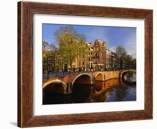 Canals at dusk, Amsterdam, Holland, Netherlands-Adam Jones-Framed Photographic Print