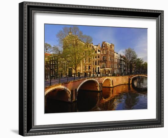 Canals at dusk, Amsterdam, Holland, Netherlands-Adam Jones-Framed Photographic Print