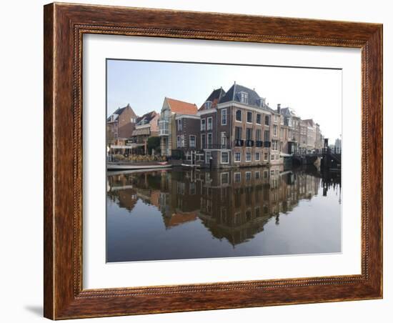 Canals at the Centre of the Old Town, Leiden, Netherlands, Europe-Ethel Davies-Framed Photographic Print