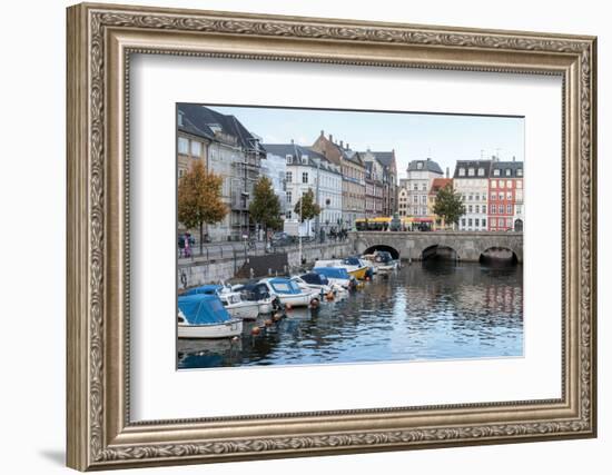 Canals with Boats. Copenhagen Center. Denmark-Tom Norring-Framed Photographic Print