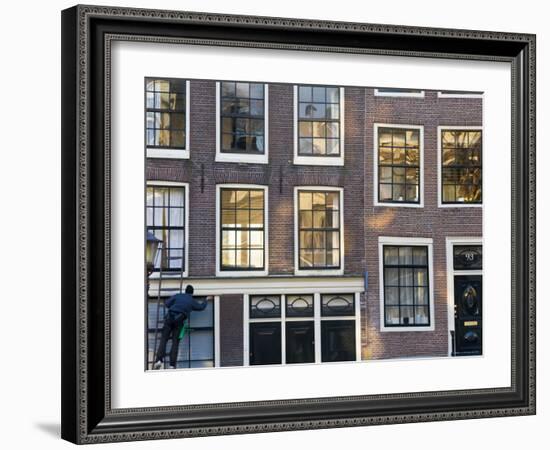 Canalside Houses, Amsterdam, Holland-Peter Adams-Framed Photographic Print