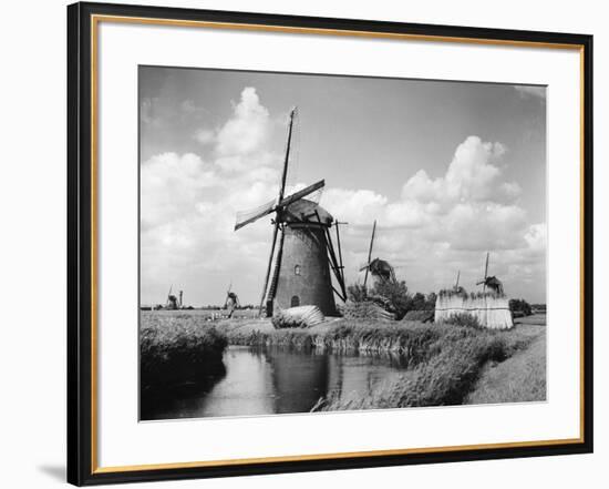 Canalside Windmills-null-Framed Photographic Print