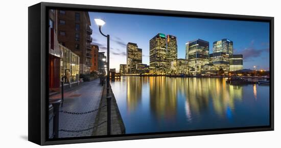 Canary Wharf at Dusk, Docklands, London, England, United Kingdom, Europe-Chris Hepburn-Framed Premier Image Canvas