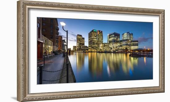 Canary Wharf at Dusk, Docklands, London, England, United Kingdom, Europe-Chris Hepburn-Framed Photographic Print