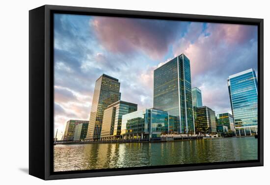 Canary Wharf at Dusk, Docklands, London, England, United Kingdom, Europe-Chris Hepburn-Framed Premier Image Canvas