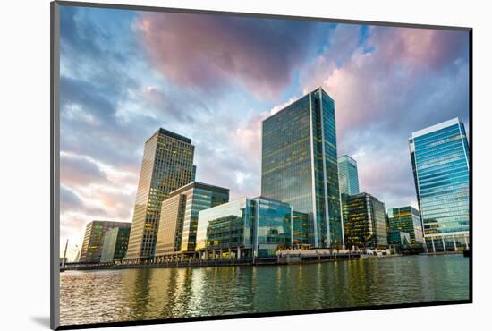 Canary Wharf at Dusk, Docklands, London, England, United Kingdom, Europe-Chris Hepburn-Mounted Photographic Print