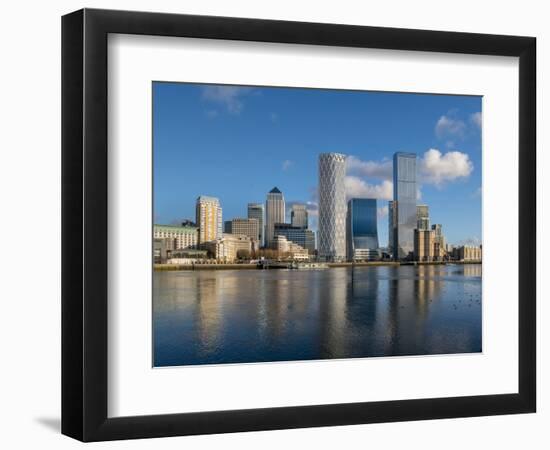 Canary Wharf cityscape, Docklands, London, England, United Kingdom, Europe-Charles Bowman-Framed Photographic Print