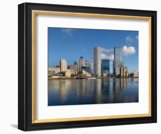 Canary Wharf cityscape, Docklands, London, England, United Kingdom, Europe-Charles Bowman-Framed Photographic Print